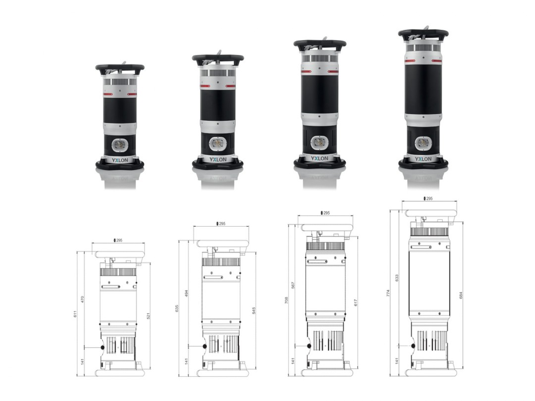 Sistemi a raggi-X Water Cooling - dimensioni Dimensioni dei sistemi a raggi-x Water Cooling
