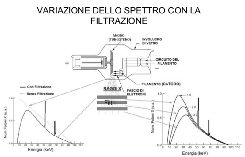 Tubo radiogeno con anodo rotante Spettro ai raggi-x con filtrazione in tomografia