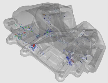 Immagine di Visione delle porosità all'interno di un componente fuso