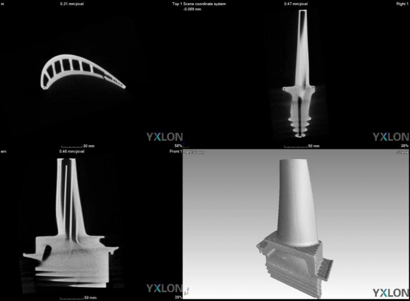 Servizio conto terzi - analisi tomografica 3D di una pala di turbina in Inconel