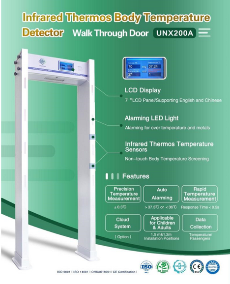 Scanner temperatura con sensori IR Portale temperatura con sensori IR