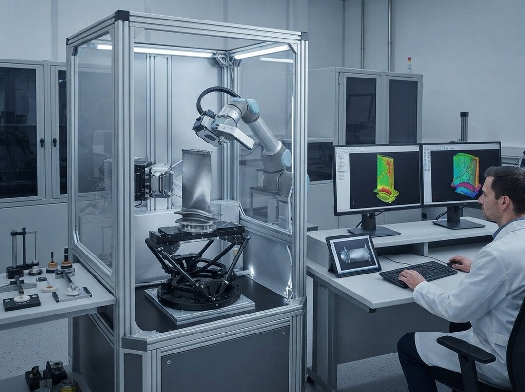 Linea di controllo non distruttivo con sistema RX e CT per componenti meccanici
