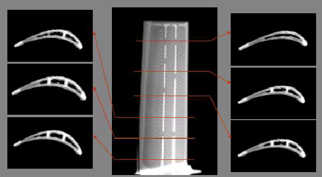 TC su blade -  Visione di una paletta su diverse livelli