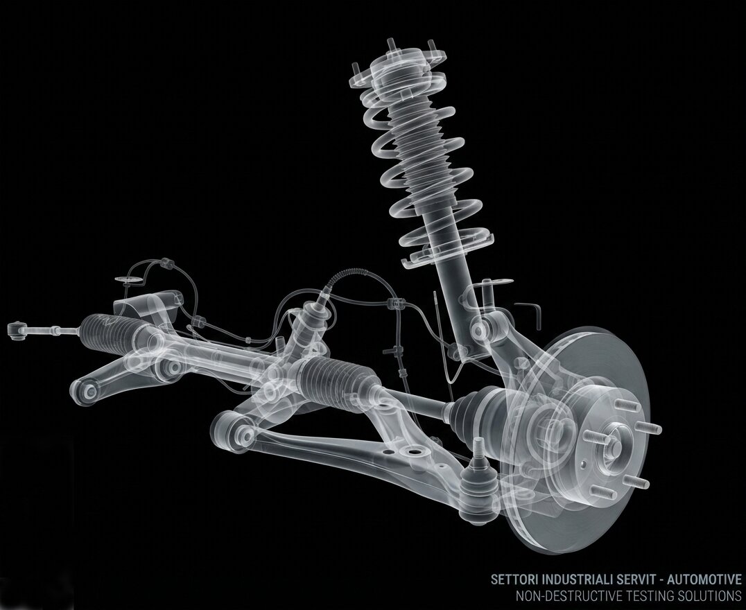 Scansione RX di un componente automotive in produzione