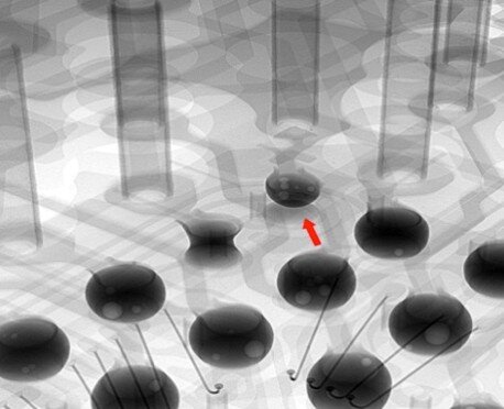 Tomografia di porosità in elementi saldatura di BGA