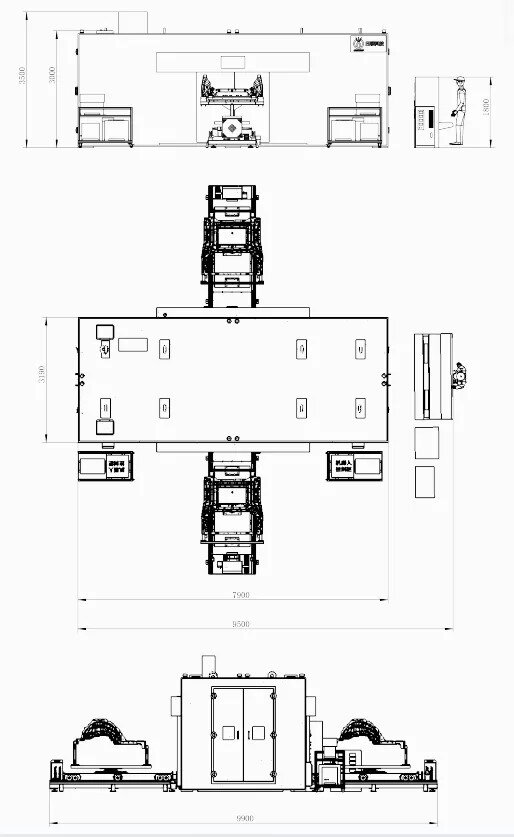 Dettaglio della camera di scansione dell'impianto UNT, che esegue l'acquisizione di dati a raggi X per la ricostruzione Tomografica 3D ad altissima risoluzione.