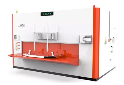 Impianto di radioscopia industriale UNZ 225 per il controllo qualità non distruttivo (CND) ultra-veloce di componenti in lega di zinco, alluminio e plastica.