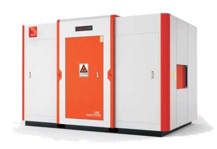 Impianto di radioscopia industriale UNL 160 con tubo a raggi X da 160 kV per Controlli Non Distruttivi (CND) su cerchioni e componenti metallici Automotive.