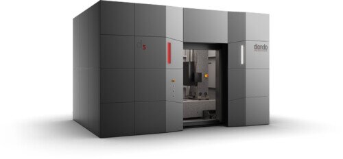Immagine del sistema Micro CT industriale Diondo d5, un impianto modulare ad alta potenza con capacità per pezzi voluminosi (fino a 1300 mm e 200 kg), configurabile con doppi tubi raggi X.