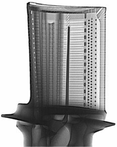 Tomografia Industriale, pala turbina di aereo ai raggi-X 